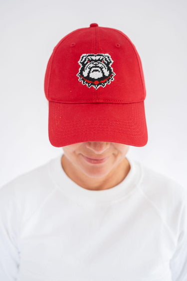 Needlepoint Baseball Hat - Bulldog