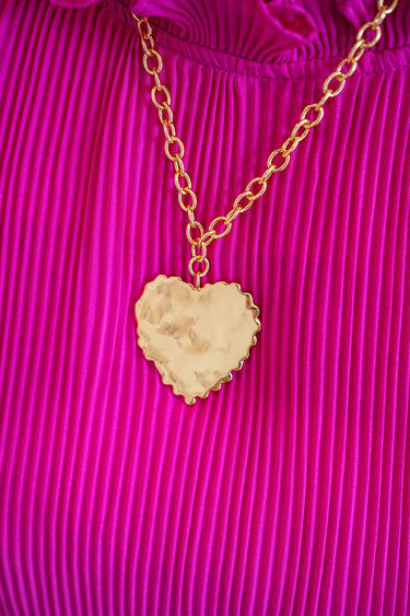 Dallas - Ruffle heart necklace - 18k Gold Plating