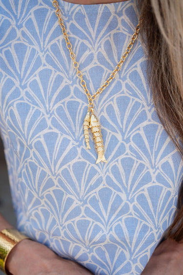 Lucky Double Fish Necklace- Momma and Baby Fish