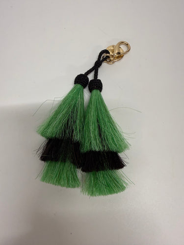 Green/Black Tassel Key Chain - Sample Sale Final Sale
