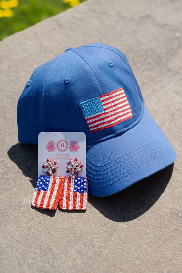 American Flag Beaded Earring - earring - Lisi Lerch