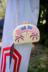 American Flag - Embroidered Clutch - Lisi Lerch