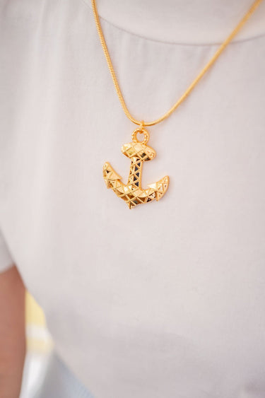 Anchor Charm Necklace - 18k Gold Plated - Lisi Lerch