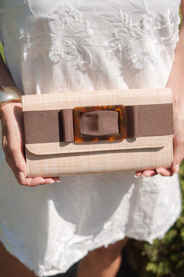Avery Clutch - Flat Bow and Tortoise Buckle