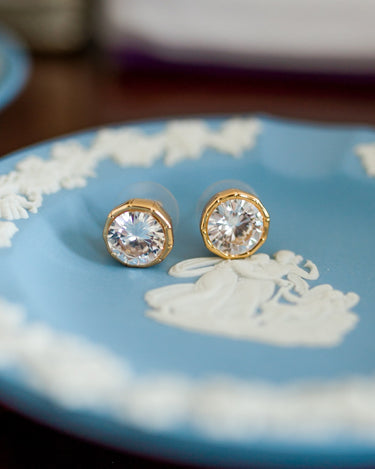 Bamboo Large Bezel Stud - 18k Gold Plated - Lisi Lerch