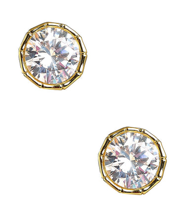 Bamboo Large Bezel Stud - 18k Gold Plated - Lisi Lerch