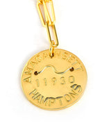 Beach Tag Charm Necklace – 18k Gold Plated - Lisi Lerch