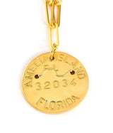 Beach Tag Charm Necklace – 18k Gold Plated - Lisi Lerch
