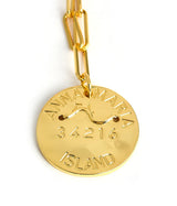 Beach Tag Charm Necklace – 18k Gold Plated - Lisi Lerch