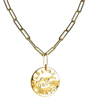 Beach Tag Charm Necklace – 18k Gold Plated - Lisi Lerch