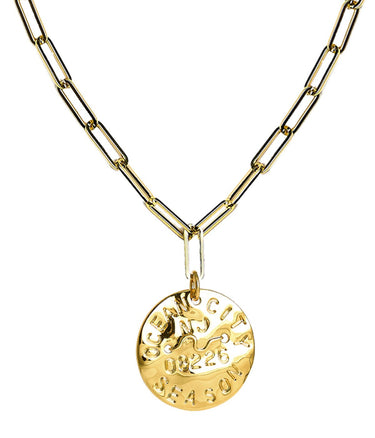 Beach Tag Charm Necklace – 18k Gold Plated - Lisi Lerch