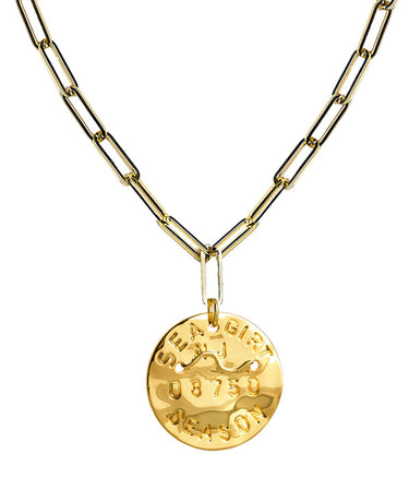 Beach Tag Charm Necklace – 18k Gold Plated - Lisi Lerch