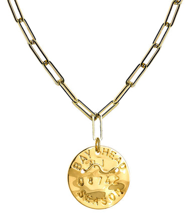 Beach Tag Charm Necklace – 18k Gold Plated - Lisi Lerch