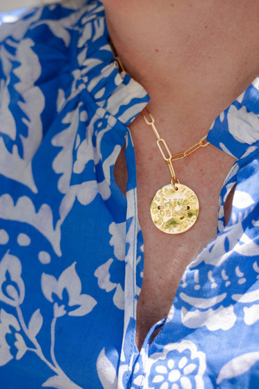 Beach Tag Charm Necklace – 18k Gold Plated - Lisi Lerch