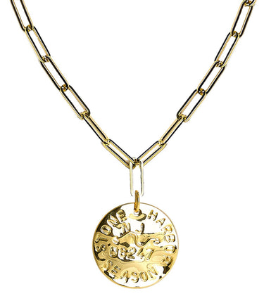 Beach Tag Charm Necklace – 18k Gold Plated - Lisi Lerch