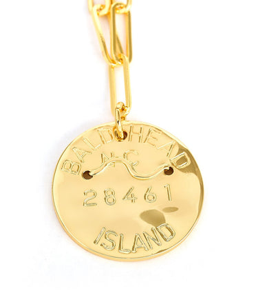 Beach Tag Charm Necklace – 18k Gold Plated - Lisi Lerch