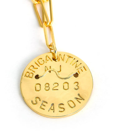 Beach Tag Charm Necklace – 18k Gold Plated - Lisi Lerch