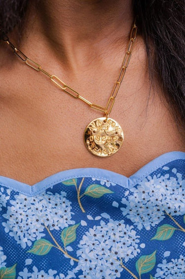 Beach Tag Charm Necklace – 18k Gold Plated - Lisi Lerch