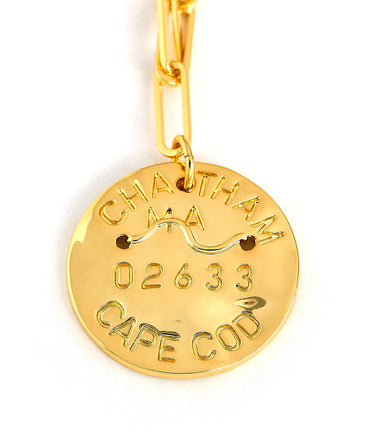 Beach Tag Charm Necklace – 18k Gold Plated - Lisi Lerch