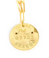 Beach Tag Charm Necklace – 18k Gold Plated - Lisi Lerch