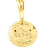 Beach Tag Charm Necklace – 18k Gold Plated - Lisi Lerch