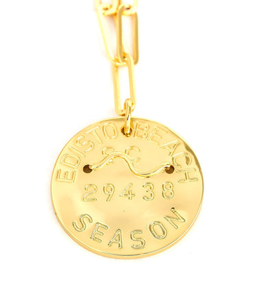 Beach Tag Charm Necklace – 18k Gold Plated - Lisi Lerch