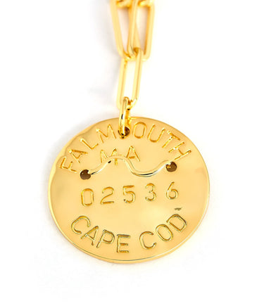 Beach Tag Charm Necklace – 18k Gold Plated - Lisi Lerch