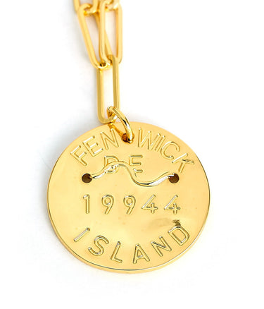 Beach Tag Charm Necklace – 18k Gold Plated - Lisi Lerch