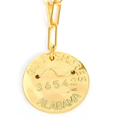 Beach Tag Charm Necklace – 18k Gold Plated - Lisi Lerch