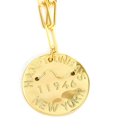 Beach Tag Charm Necklace – 18k Gold Plated - Lisi Lerch