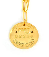 Beach Tag Charm Necklace – 18k Gold Plated - Lisi Lerch