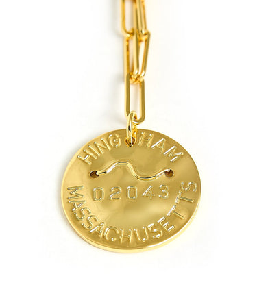 Beach Tag Charm Necklace – 18k Gold Plated - Lisi Lerch