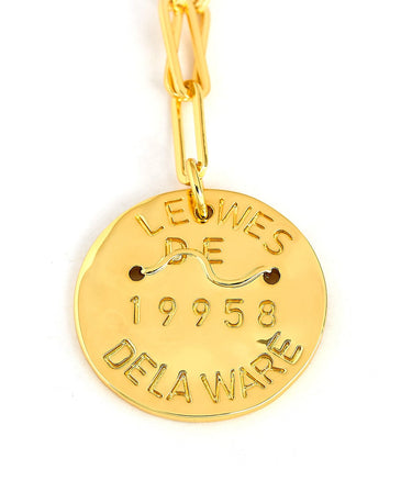 Beach Tag Charm Necklace – 18k Gold Plated - Lisi Lerch