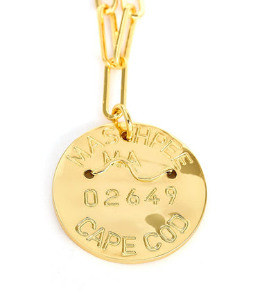 Beach Tag Charm Necklace – 18k Gold Plated - Lisi Lerch