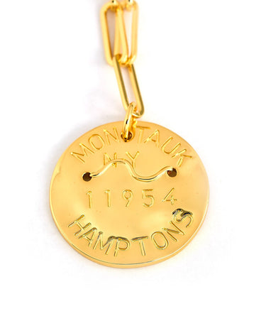 Beach Tag Charm Necklace – 18k Gold Plated - Lisi Lerch