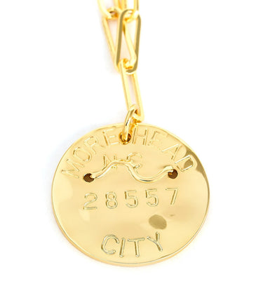 Beach Tag Charm Necklace – 18k Gold Plated - Lisi Lerch