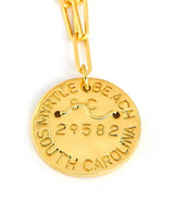 Beach Tag Charm Necklace – 18k Gold Plated - Lisi Lerch