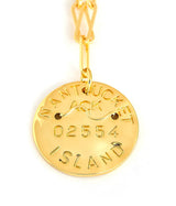 Beach Tag Charm Necklace – 18k Gold Plated - Lisi Lerch