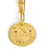 Beach Tag Charm Necklace – 18k Gold Plated - Lisi Lerch