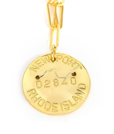Beach Tag Charm Necklace – 18k Gold Plated - Lisi Lerch
