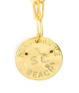 Beach Tag Charm Necklace – 18k Gold Plated - Lisi Lerch