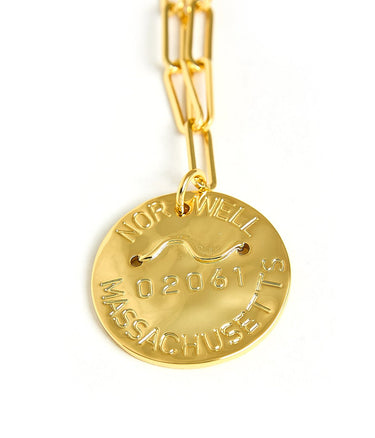 Beach Tag Charm Necklace – 18k Gold Plated - Lisi Lerch