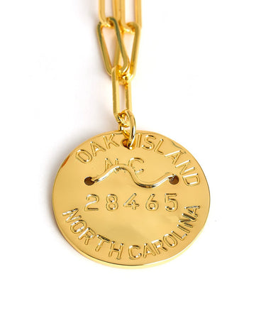 Beach Tag Charm Necklace – 18k Gold Plated - Lisi Lerch
