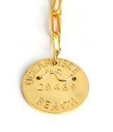 Beach Tag Charm Necklace – 18k Gold Plated - Lisi Lerch