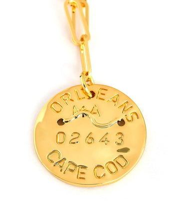 Beach Tag Charm Necklace – 18k Gold Plated - Lisi Lerch