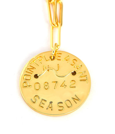 Beach Tag Charm Necklace – 18k Gold Plated - Lisi Lerch