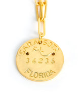 Beach Tag Charm Necklace – 18k Gold Plated - Lisi Lerch