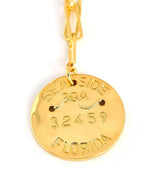 Beach Tag Charm Necklace – 18k Gold Plated - Lisi Lerch