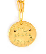 Beach Tag Charm Necklace – 18k Gold Plated - Lisi Lerch