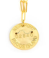Beach Tag Charm Necklace – 18k Gold Plated - Lisi Lerch
